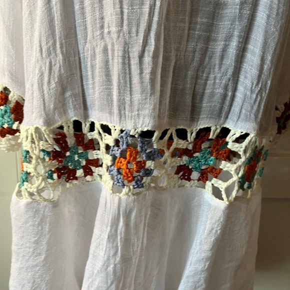 White Crochet swim coverup vacation outfit beach wear - Picture 4 of 7